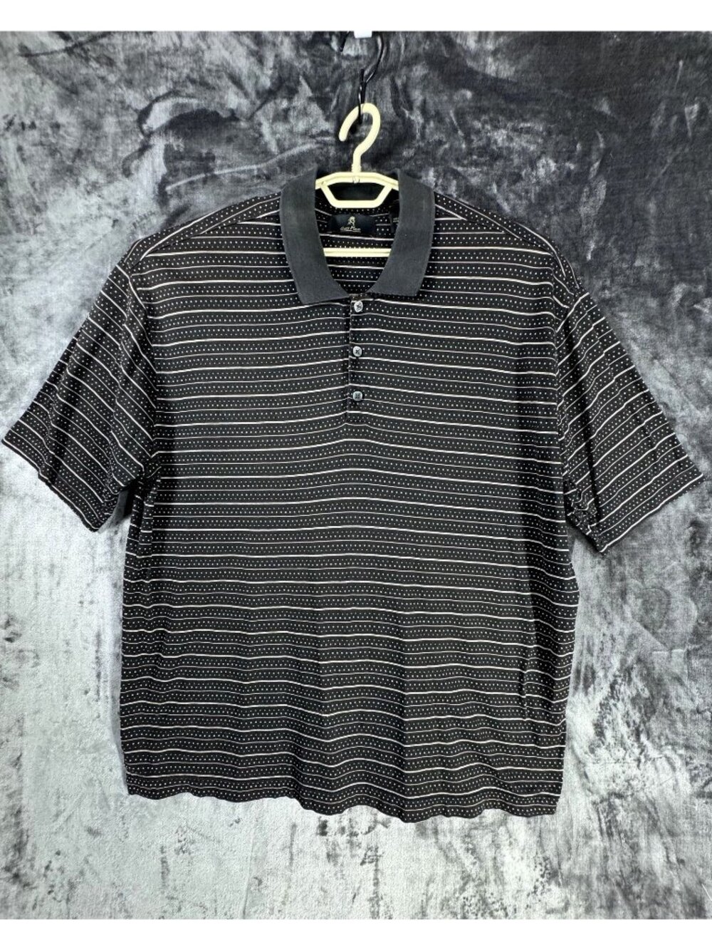 Gary Player Polo Shirt Men XXL Black Stripe Golf Shirt 100% Cotton